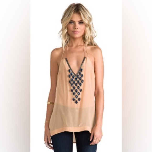 Karina Grimaldi Tops - Freeport Beaded Top in Nude Karina Grimaldi sz S